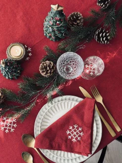 Juledug Rød JUL med broderi - Flere størrelser