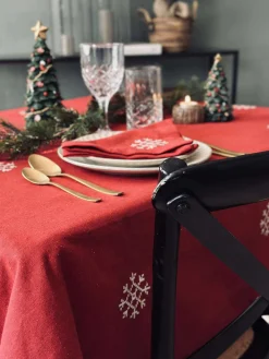 Juledug Rød JUL med broderi - Flere størrelser