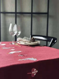 Juledug 140x240 - Broderi med ænder