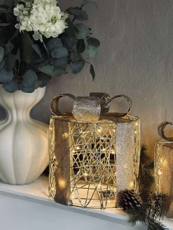 Julegaver med led lys - 3 stk.