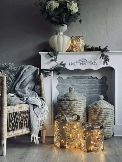 Julegaver med led lys - 3 stk.