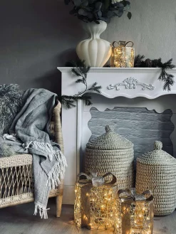 Julegaver med led lys - 3 stk.