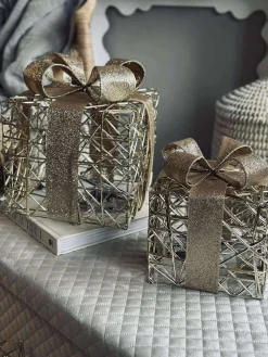 Julegaver med led lys - 3 stk.