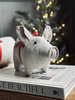 Julegris med sløjfe - Sand