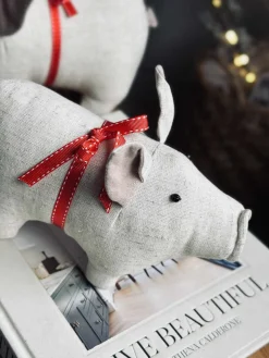 Julegris med sløjfe - Sand