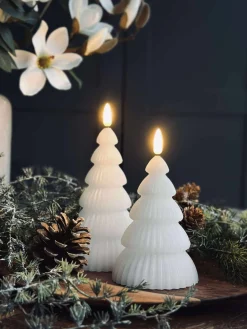 Juletræ med led lys - Sæt med 2 stk. Hvid