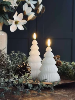 Juletræ med led lys - Sæt med 2 stk. Hvid