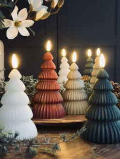 Juletræ med led lys - Sæt med 2 stk. Hvid