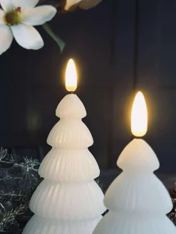 Juletræ med led lys - Sæt med 2 stk. Hvid