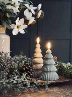 Juletræ med led lys - Sæt med 2 stk. Sand