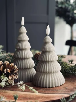 Juletræ med led lys - Sæt med 2 stk. Sand