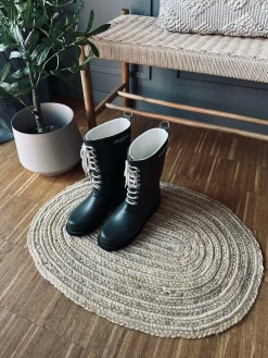 Jutetæppe i flet - Oval