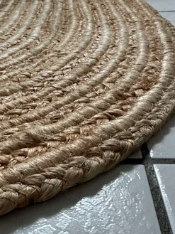 Jutetæppe i flet - Oval