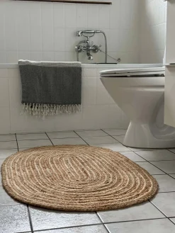 Jutetæppe i flet - Oval