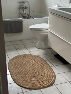 Jutetæppe i flet - Oval