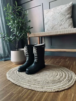 Jutetæppe i flet - Oval