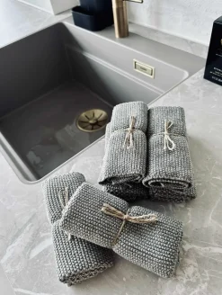 Karklude Sæt med 6 stk - Grå meleret