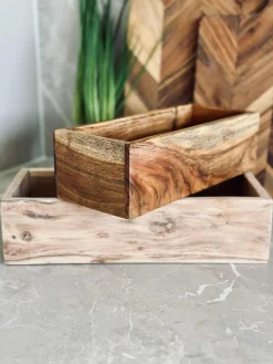 Kasser Akacie - Sæt med 2 stk.