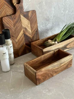 Kasser Akacie - Sæt med 2 stk.