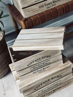 Kasser med låg - Sæt af 3 stk