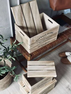 Kasser med låg - Sæt af 3 stk