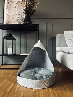 Kattehus med pude – Grå