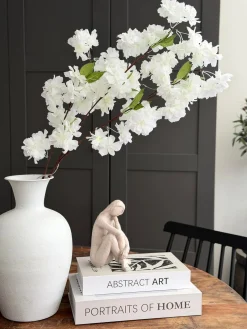 Kirsebærgren med lys - Hvid