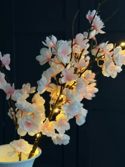 Kirsebærgren med lys - Rosa