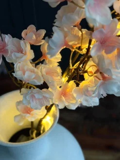 Kirsebærgren med lys - Rosa