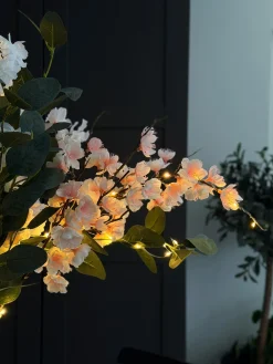 Kirsebærgren med lys - Rosa