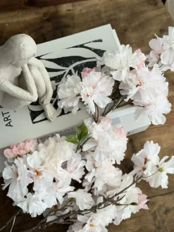 Kirsebærgren med lys - Rosa / hvid