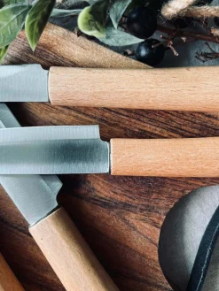 Knivsæt - 5 stk med skaft i bøg