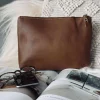 Kosmetikpung / Clutch - Cognac leather