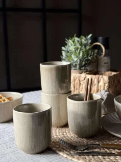 Krus Lydia keramik - Sæt med 4 stk Beige