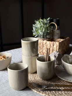 Krus Lydia keramik - Sæt med 4 stk Beige