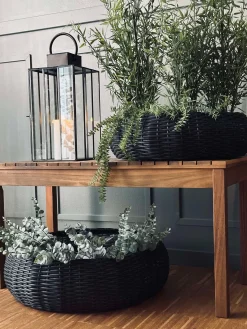 Kurvesæt Rattan - Sort 2 stk.