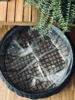 Kurvesæt Rattan - Sort 2 stk.