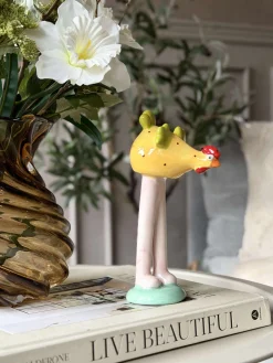 Kylling med lange ben - Gul med prikker