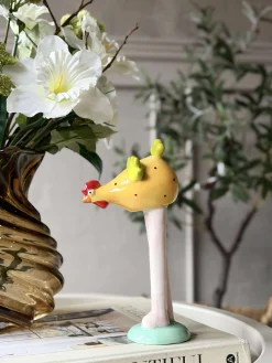 Kylling med lange ben - Gul med prikker