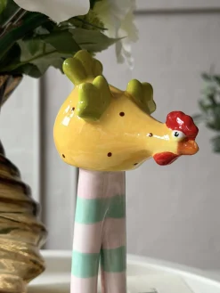 Kylling med lange ben - Gul med prikker