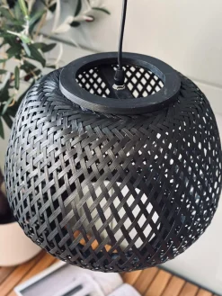 Lampe bambus - Sort dia 33