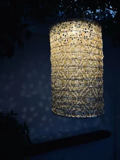Lampe cylinder med solceller - SUMMER GOLD