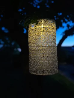 Lampe cylinder med solceller - SUMMER GOLD