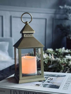 Lanterne m. Timer - Gold