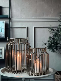 Lanterne med glas - Gold 21cm