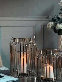 Lanterne med glas - Gold 21cm