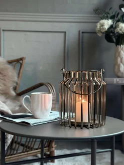 Lanterne med glas - Gold 21cm