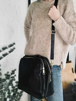 Laptop taske i blødt skind // Sort Deluxe