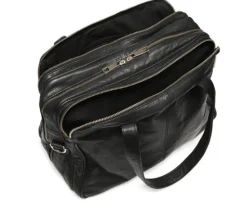 Laptop taske i blødt skind // Sort Deluxe