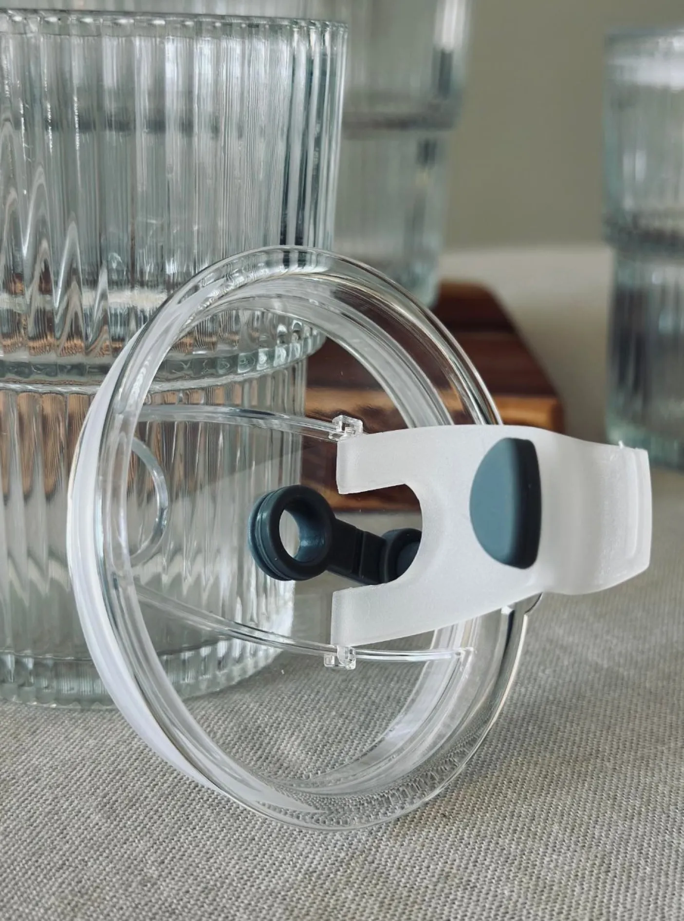 Latteglas med låg og sugerør - 6 stk